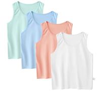 Lohhbve 2-10 Anni Ragazzi Gilet 4 Pacchetto Bambini Top Camicia di Cotone Senza Maniche Morbido Traspirante Bambino Bambini Camicie Intime