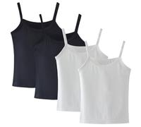 Lohhbve 4 Pack Bambini Classic Solid Camisole Undershirt per 2-10 Anni Ragazze del Bambino Cotone Racerback Tank Top Multipack