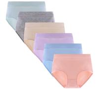 Lohhbve Teen Girls Mid Waist Knickers Classici Mutandine di Colore Solido Essenziale Cotone Slip per 8-16 Anni Comodi Biancheria Intima Confezione da 6