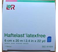 Lohmann & Rauscher Haftelast, Benda Elastica Coesiva Autoadesiva, 6 cm x 20 m, Blu, Senza Lattice Naturale, Traspirante, per Fissaggio di Medicazioni, 1 Rotolo