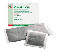 Lohmann & Rauscher MEDICAZIONE IN TESSUTO NON TESSUTO AL CARBONE ATTIVO E ARGENTO COMPRESSA ASSORBENTE 10X10CM 10 PEZZI