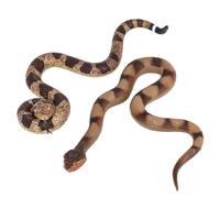 Lohoee 2 pezzi realistici serpenti finti giocattolo realistico serpente a sonagli in gomma serpente spaventa uccelli e scoiattoli modello inganne