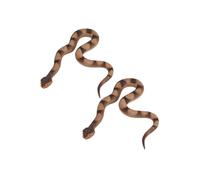 Lohoee 2 pezzi realistici serpenti finti giocattolo realistico serpente a sonagli in gomma serpente spaventa uccelli e scoiattoli modello inganne