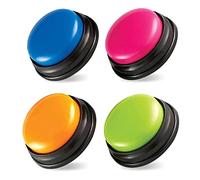 LOHOM Pulsante di conversazione registrabile, Risposta Buzzer, pulsanti di risposta registrabili con risorse di apprendimento, pulsante di risposta giocattolo interattivo per bambini (set di 4)