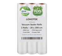 LOHOTEK Rotoli di pellicola professionale per organizzatore sottovuoto 28x300cm - 3 rotoli