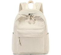 LOIDOU Zaino piccolo da donna, piccola città, zaino casual a corda, mini borsa per scuola, lavoro, viaggi, shopping, velluto a coste beige