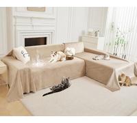 Loiion Copridivano a L Impermeabile e Antigraffio Gatti, Marrone Chiaro | Copridivano Impermeabile Set da 2 Pezzi, Salvadivano Antiscivolo, Protezione Divano Angolare, 180x260+180x280cm