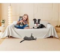 Loiion Copridivano Impermeabile, Antigraffio Gatto Divano, Copridivano Mobili Protector, Copridivani Impermeabile Resistente Alle Macchie E Ai Graffi per Cani e Gatti, Animali, Beige, 380x180cm