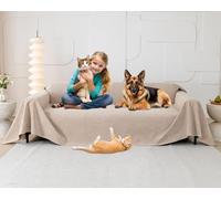 Loiion Copridivano Impermeabile, Antigraffio Gatto Divano, Copridivano Mobili Protector, Copridivani Impermeabile Resistente Alle Macchie E Ai Graffi per Cani e Gatti, Animali, Cachi, 380x180cm
