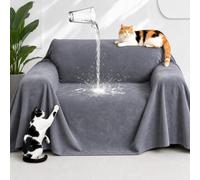 Loiion Protezione Divano Graffi Gatto, Impermeabile Divano Copertura, Copridivano Mobili Protector, Copridivani Impermeabile Resistente Alle Macchie E Ai Graffi per Cani e Gatti, Grigio, 230x180cm