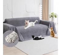 Loiion Protezione Divano Graffi Gatto, Impermeabile Divano Copertura, Copridivano Mobili Protector, Copridivani Impermeabile Resistente Alle Macchie E Ai Graffi per Cani e Gatti, Grigio, 300x180cm