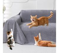 Loiion Protezione Divano Graffi Gatto, Impermeabile Divano Copertura, Copridivano Mobili Protector, Copridivani Impermeabile Resistente Alle Macchie E Ai Graffi per Cani e Gatti, Grigio, 340x180cm