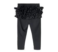 LOIJMK Autumn and Winter Europe and The States Girls Pants Solid Color Leggings Lace Pants Girls Thermal Leggings, Nero , 5-6 Jahre