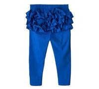 LOIJMK Autumn and Winter Europe and The States Girls Pants Solid Color Leggings Lace Pants Girls Thermal Leggings, Blu, 0-6 Monate