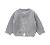 LOIJMK Baby Girl Valentines Day Outfit Love Heart Sweet Long Sleeve Sweater Tshirt Girocollo Top Caso Inverno Clothes Cardigan Sottile Ragazza, grigio., 18-24 Monate