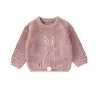 LOIJMK Baby Girl Valentines Day Outfit Love Heart Sweet Long Sleeve Sweater Tshirt Girocollo Top Caso Inverno Clothes Cardigan Sottile Ragazza, Colore: rosa., 18-24 Monate