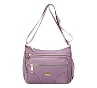 LOIJMK Borsa a tracolla da donna alla moda, semplice, tinta unita, multistrato, pratica, grande capacità, separazione dell'acqua, chiusura lampo, borsa a tracolla per attività all'aperto, borsa a