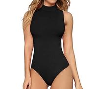 LOIJMK Bottoming Women's Jumpsuit Europa e Stati Uniti Sexy Slim Hot Girl High Neck senza maniche Tuta da donna Maxi abito da donna, Nero , S