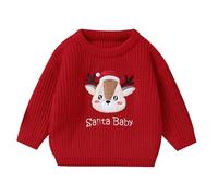 LOIJMK Boys and Girls Baby Fall and Winter New Christmas Cute Stanta Baby Towel Embroidery Knitted Sweater Maglione Cardigan Bambina 152 Blu, Colore: rosso, 2-3 Jahre