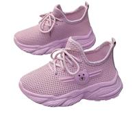 LOIJMK Boys Spring Summer Autumn And Winter Mesh Breathable Adjustable Shoelaces Medium And Large Children's Casual Sports Shoes Sneaker nere 27, Lilla, 30.5 EU