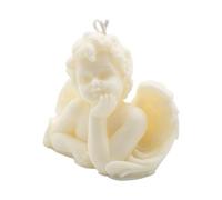 LOIJMK Candela profumata a forma di angelo di Natale a forma di candela profumata di cera vegana carina decorativa candela d'angelo bianco stufa tealight (bianco, A)
