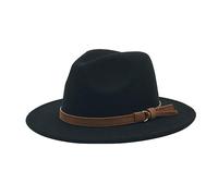 LOIJMK Cappelli Fedora Uomo Donna Elegante Secchio di Lana Inverno 1920, Cloche, Cappelli Bowler, Melone in Velluto, Cilindro Piatto, Cappelli a Tesa Larga e Caccia Inverno, Z1 nero., Taglia unica