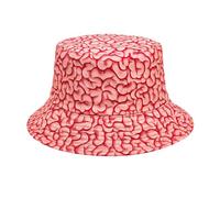 LOIJMK Cappello da pescatore con motivo cervello per uomo e donna, cappello alla moda stampato, per esterni, casual, primavera ed estate, cappello da pescatore per ragazze, Colore: rosso, M