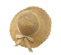 LOIJMK Cappello da spiaggia da donna, versione estiva, versatile, ideale per vela lungo il mare, cappello da sole, cappello da sole leggero, beige., M