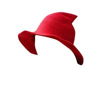 LOIJMK - Cappello invernale di Halloween, top a punta, tinta unita, divertente berretto lavorato a maglia con grande tesa Cap donna inverno, Colore: rosso, Taglia unica