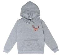 LOIJMK Christmas Deer Print - Felpa con cappuccio Foreign Trade Autumn and Winter Leisure Loose Children's Hoodie pagliaccetto neonata, grigio., 3-4 Jahre