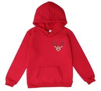 LOIJMK Christmas Deer Print - Felpa con cappuccio Foreign Trade Autumn and Winter Leisure Loose Children's Hoodie pagliaccetto neonata, Colore: rosso, 6-7 Jahre