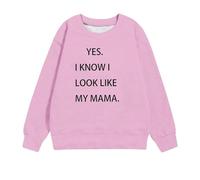 LOIJMK Cute Graphic Felpe for Girls Casual Long Sleeve Crewneck Pullover Funny Letter Print Sweater Tops 1 11 Years Felpa Ragazza Rosso, Colore: rosa., 3-4 Jahre