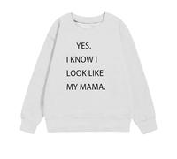 LOIJMK Cute Graphic Felpe for Girls Casual Long Sleeve Crewneck Pullover Funny Letter Print Sweater Tops 1 11 Years Felpa Ragazza Rosso, bianco, 5-6 Jahre