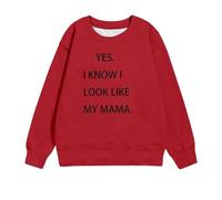 LOIJMK Cute Graphic Felpe for Girls Casual Long Sleeve Crewneck Pullover Funny Letter Print Sweater Tops 1 11 Years Felpa Ragazza Rosso, Colore: rosso, 9-10 Jahre