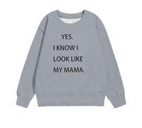 LOIJMK Cute Graphic Felpe for Girls Casual Long Sleeve Crewneck Pullover Funny Letter Print Sweater Tops 1 11 Years Felpa Ragazza Rosso, grigio., 1-2 Jahre