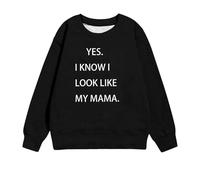 LOIJMK Cute Graphic Felpe for Girls Casual Long Sleeve Crewneck Pullover Funny Letter Print Sweater Tops 1 11 Years Felpa Ragazza Rosso, Nero , 2-3 Jahre