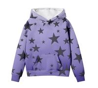 LOIJMK Cute Hoodies for Tween Girls Long Sleeve Star Graphic Oversized Sweatshirts Cute Fall Pullover Tops Comfy Winter Outfits Mädchen Pullover 128, Blu scuro, 2-3 Jahre