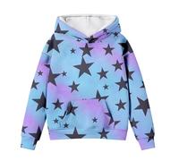 LOIJMK Cute Hoodies for Tween Girls Long Sleeve Star Graphic Oversized Sweatshirts Cute Fall Pullover Tops Comfy Winter Outfits Mädchen Pullover 128, Celeste., 13-14 Jahre