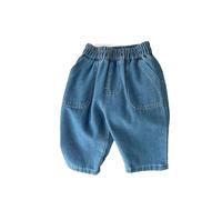 LOIJMK Die Shorts aus Chambray Jeans für und Mädchen Weite Jogginghose Herren, Blu, 3-4 Jahre