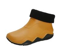 LOIJMK Donna and Men's Spring Summer Autumn and Winter Short Sleeved Cotton Detachable and Washable Outdoor Fashion Work Fishing Kitchen Non Slip Couple Warm Rubber Shoes Rain Boots Offerta, giallo