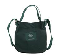 LOIJMK Donne semplice arte ragazza tela tela fresco casuale borsa a tracolla strumento braccialetto con tasche, verde, taglia unica