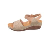 LOIJMK Fibbia laterale casual con fondo piatto, scarpe romane, sandali estivi da donna, sandali da donna alla moda, scarpe da donna, beige., 37 EU