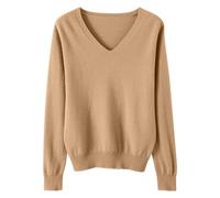 LOIJMK Lightweight Sweaters for Girls Cute V Neck Soft Knit Maglione Teens Casual Loose Spring Long Sleeve Tops 5 15 anni Cardigan per neonati e ragazze, gold, 8-9 Jahre