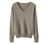 LOIJMK Lightweight Sweaters for Girls Cute V Neck Soft Knit Maglione Teens Casual Loose Spring Long Sleeve Tops 5 15 anni Cardigan per neonati e ragazze, marrone, 10-11 Jahre