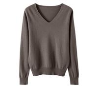 LOIJMK Lightweight Sweaters for Girls Cute V Neck Soft Knit Maglione Teens Casual Loose Spring Long Sleeve Tops 5 15 anni Cardigan per neonati e ragazze, caffè, 14-15 Jahre