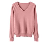 LOIJMK Lightweight Sweaters for Girls Cute V Neck Soft Knit Maglione Teens Casual Loose Spring Long Sleeve Tops 5 15 anni Cardigan per neonati e ragazze, Colore: rosa., 6-7 Jahre