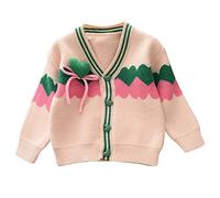 LOIJMK Maglione invernale da bambina, con stampa amorosa, a maniche lunghe, caldo, lavorato a maglia, Xmas Top, giacca in pile per bambini 86, Colore: rosa., 3-4 Jahre