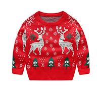 LOIJMK Maglione per neonata e ragazza, con stampa di carattere, maglione caldo, per il tempo libero, cardigan da donna, nero, Colore: rosso, 2-3 Jahre