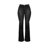 LOIJMK Pantaloni a zampa da donna, slim a percussione, alla moda, jeans a vita alta, in denim, eleganti, elasticizzati, skinny, casual, da donna, basic