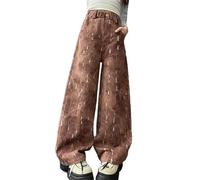 LOIJMK Pantaloni autunnali da ragazza 2024, stile coreano, alla moda e alla moda, larghi, alla moda, per bambini, Colore: arancione., 6-7 Jahre